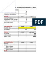 Optimizarea Planului de Productie - Input Data