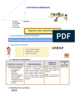 SESIÓN DE APRENDIZAJE Martes TUTORIA