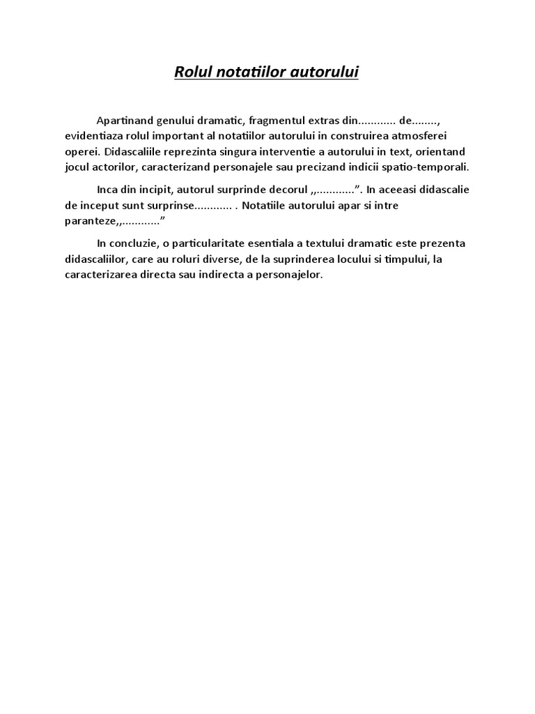 Rolul Notatiilor Autorului Rolul notatiilor autorului.docx | PDF