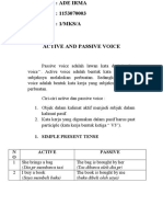 Aktif dan pasif suara dalam bahasa Inggris