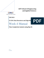 GIFT School of Engineering and Applied Sciences Fall 2021 CS-204 Data Structures and Algorithms Week-4 Manual