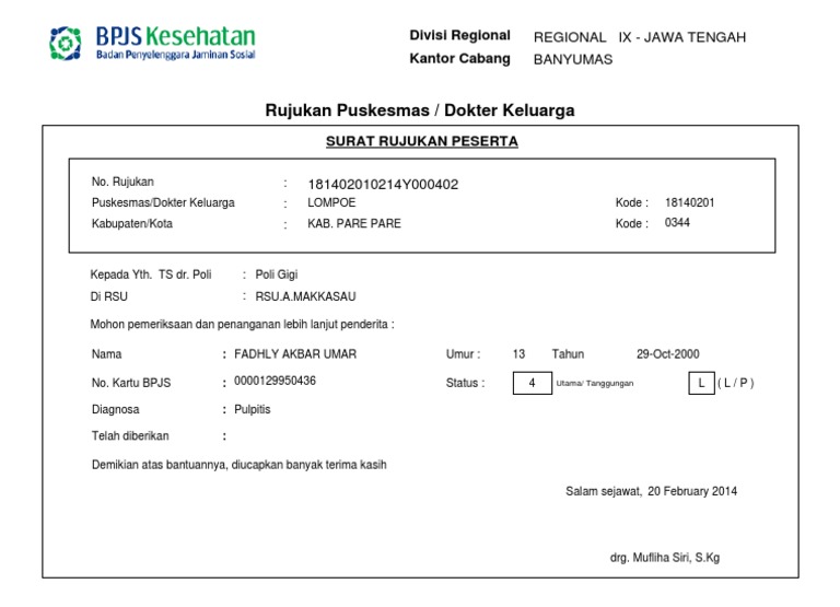 Status 4 pada Surat Rujukan BPJS | PDF