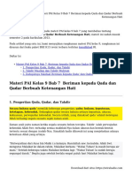 Materi PAI Kelas 9 Bab 7 Beriman Kepada Qada Dan Qadar Berbuah Ketenangan Hati PDF