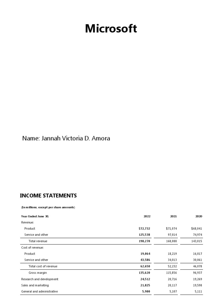 Microsoft pdf equity finance revenue