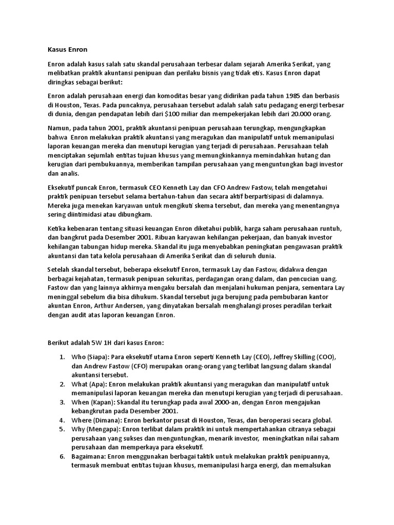 Kasus Enron Pdf