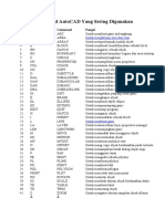 Daftar Command AutoCAD Yang Sering Digunakan