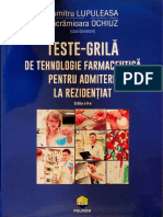 Teste-Grila de Tehnologie Farmaceutica Pentru Admitere La Rezidentiat PDF
