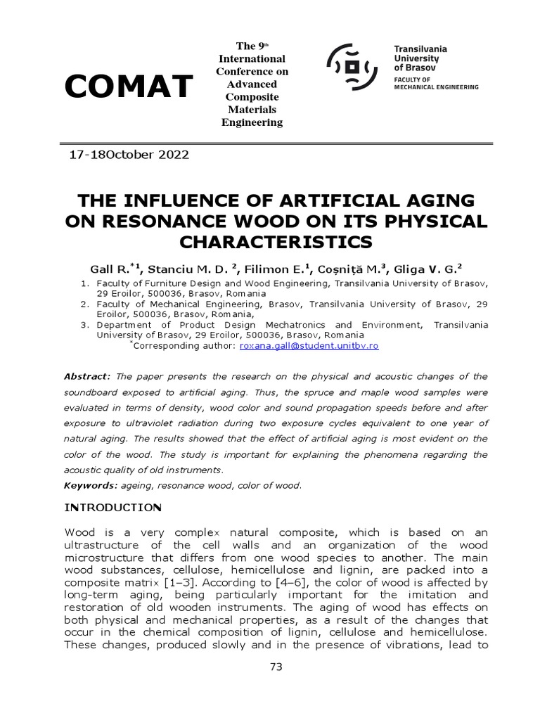Lucrare COMAT 2022 PDF Wood Color