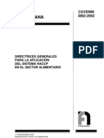 Covenin 3802-2002 Aplicación Del Sistema HACCP