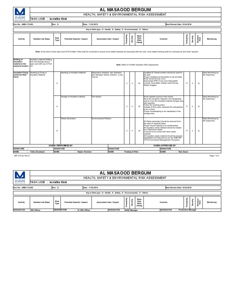 AMB172003 Insulation Works PDF Waste Risk