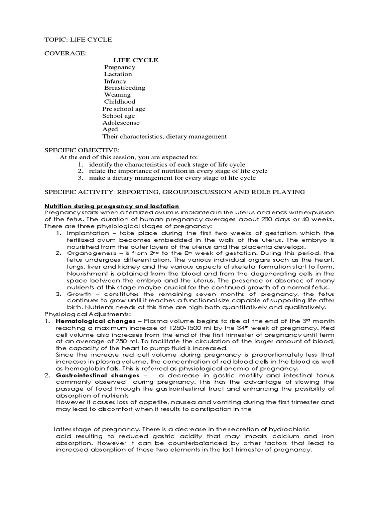 NUTRITION IN THE LIFE CYCLE PDF intelligence overview