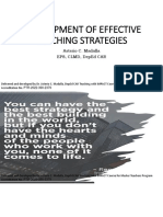 Development of Effective Teaching Strategies: Asterio C. Madalla Eps, CLMD, Deped Car