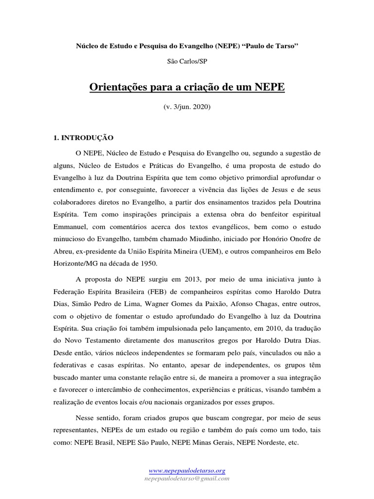 NEPE Paulo de Tarso - Orientações para A Criação de Um NEPE PDF | PDF ...