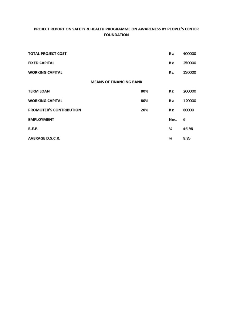Safety & Health Program Project Report | PDF