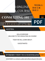 WEEK 1: CONSULTING 101 LEARNERS’ SPACE ‘22 - GUESSTIMATES