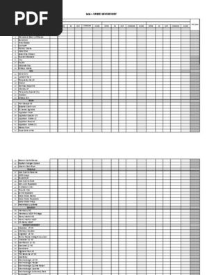 SPIRIT inventory