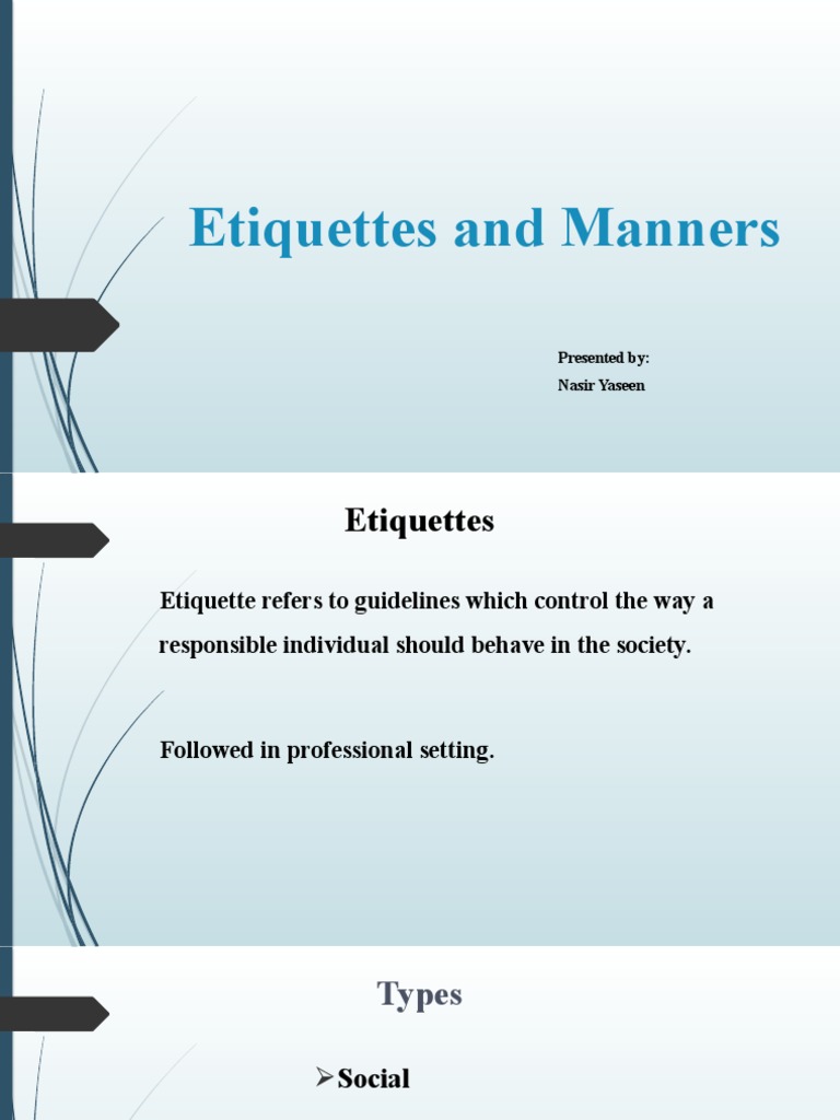 Manners | PDF