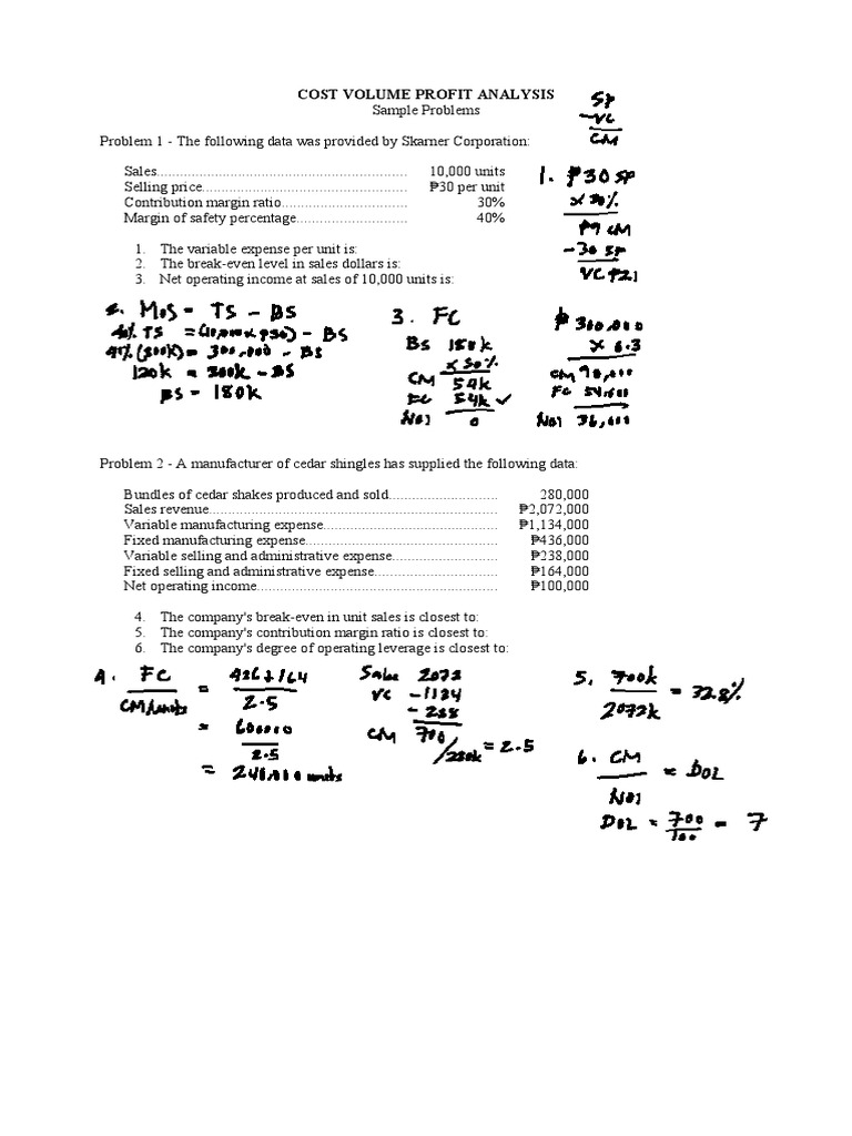 CVP Solutions PDF Income Statement Private Sector