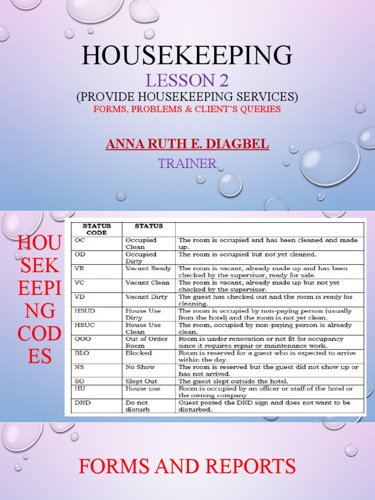 Managing Housekeeping Through Effective Forms and Handling Client ...