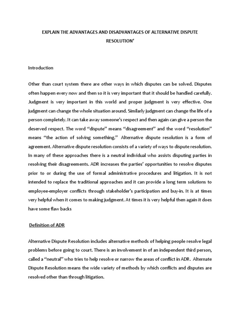 Adr PDF | PDF | Alternative Dispute Resolution | Mediation