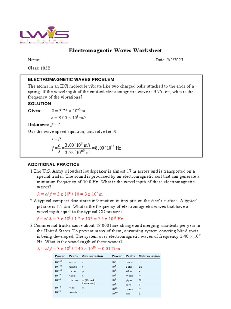 Chap 13 Section 1 Worksheet - AK | PDF | Science & Mathematics