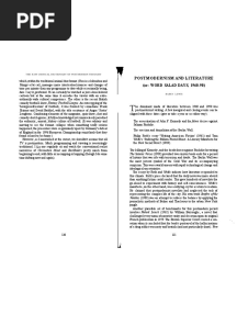 Postmodernism and Literature