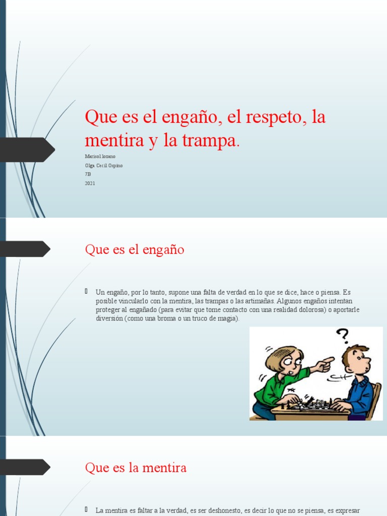 Que Es El Engaño, El Respeto | PDF