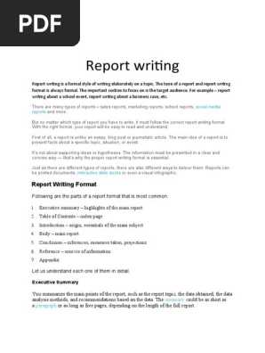 Report writing
