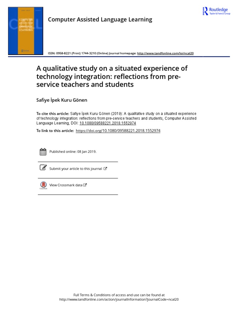 Technology Integration in Language Teaching | PDF | Focus Group | Teachers