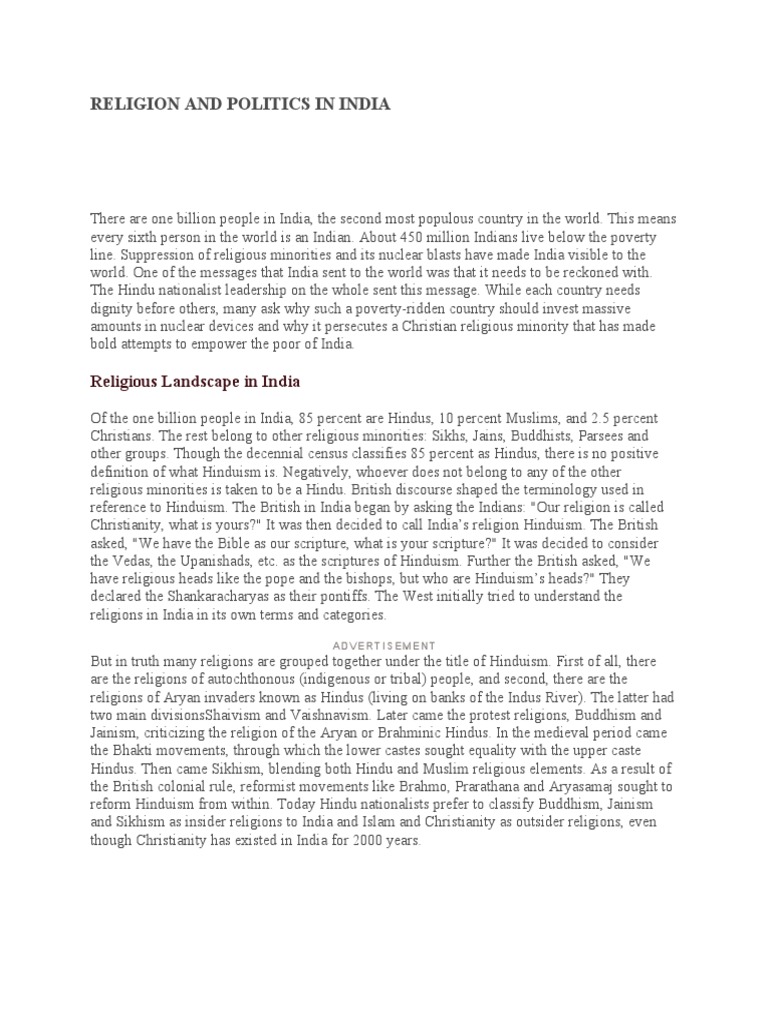 Religion and Politics in India: A Deep Dive | PDF | Caste | Dalit