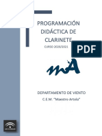 Programacion Didactica Clarinete CEM Maestro Artola COVID PDF