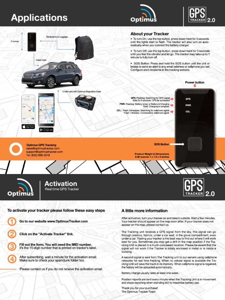 Optimus GPS Tracker 2.0 Manual PDF