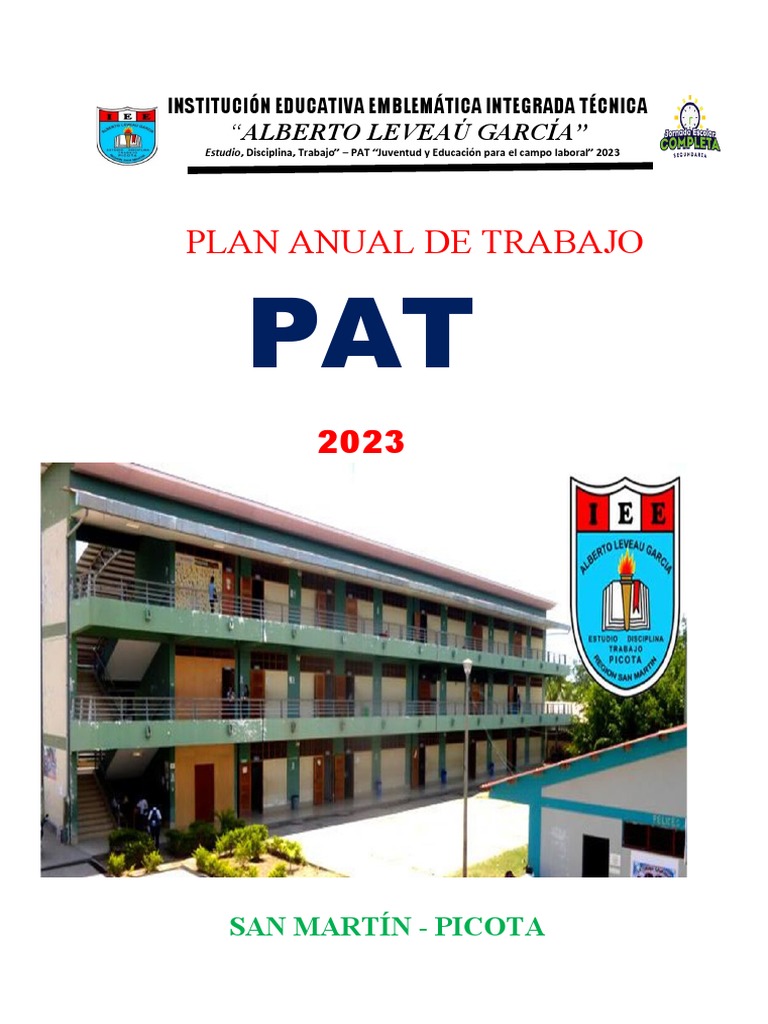Plan Anual de Trabajo - Pat - 2023 | PDF | Enseñando | Educación Secundaria