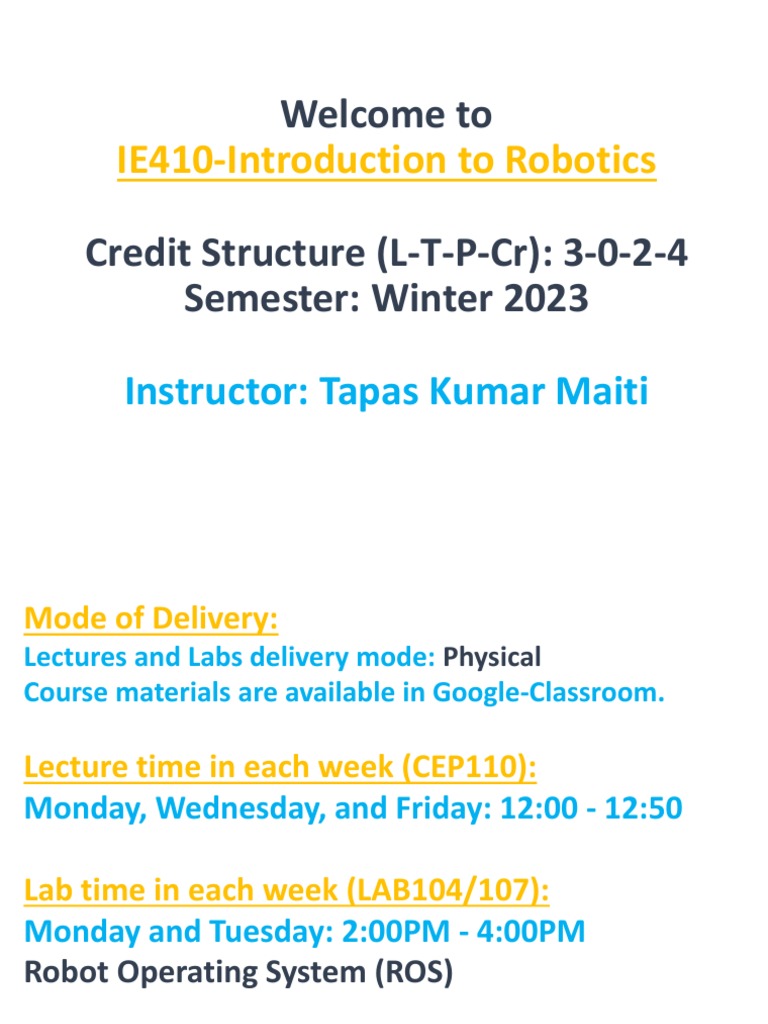 Introduction to Robotics Course Overview | PDF | Cartesian Coordinate ...