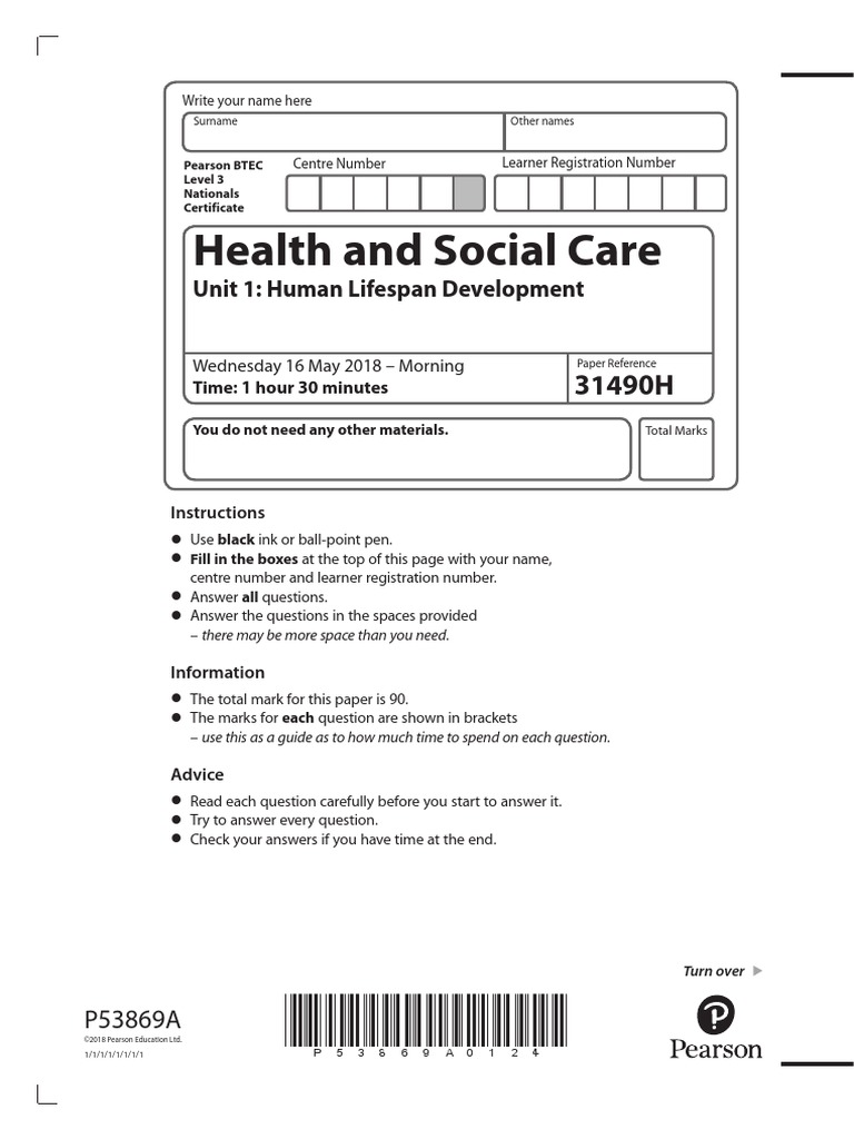 Health and Social Care: Unit 1: Human Lifespan Development | PDF ...