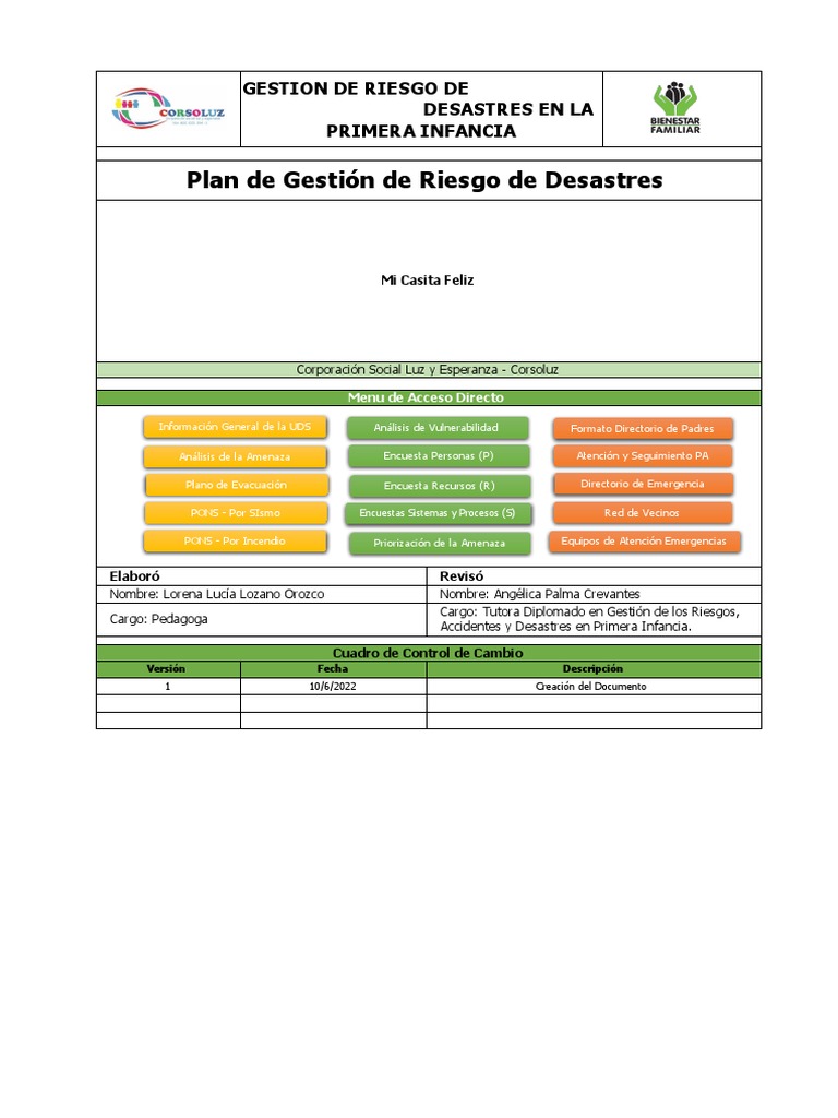 Gestión de Riesgos en Primera Infancia | PDF | Riesgo | Inundar