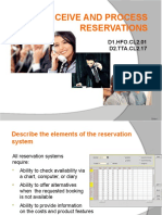 Receive and Process Reservations: D1.HFO - CL2.01 D2.TTA - CL2.17
