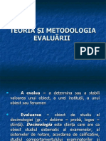 Teoria Şi Metodologia Evaluării