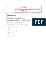 Practical-8 Plot The Integral Surfaces of A Given First Order PDE With Initial Data