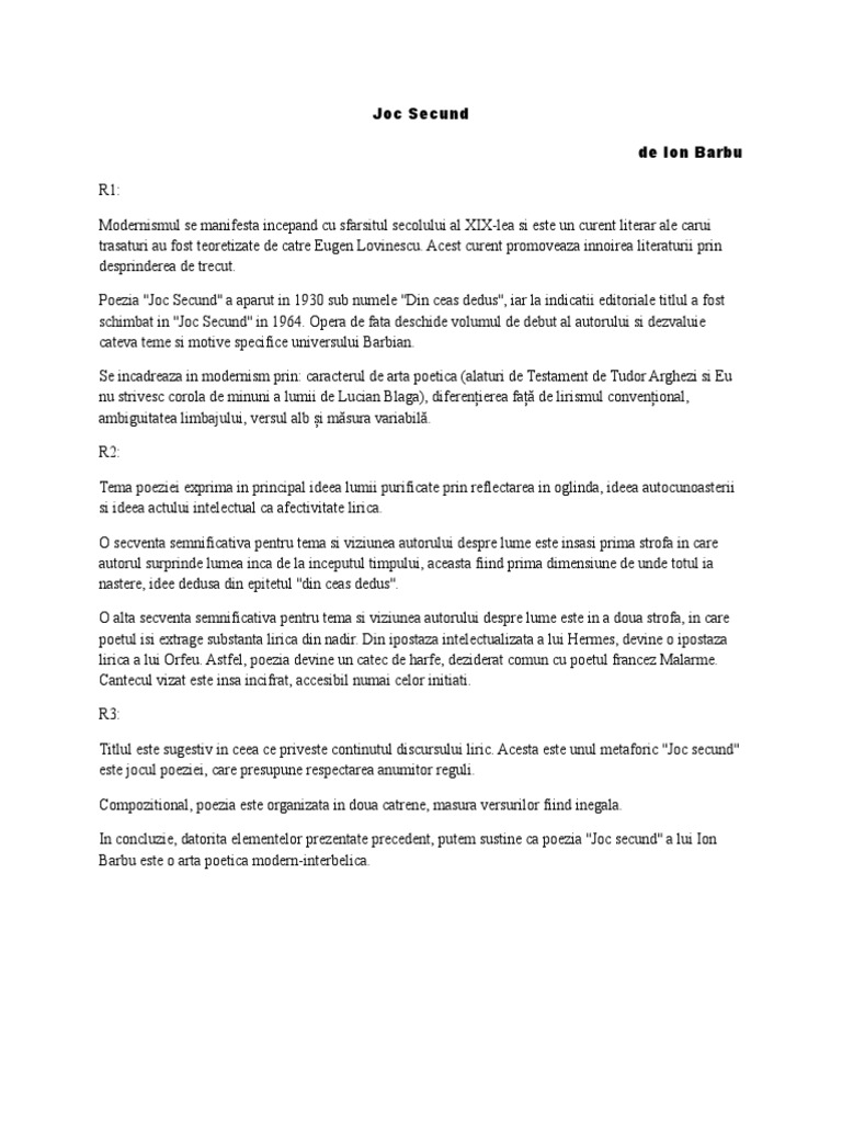 ESEU - Joc Secund | PDF