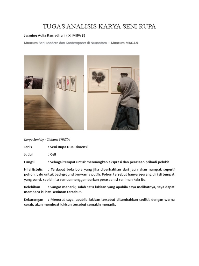 Tugas Analisis Karya Seni Rupa Jasmine Aulia Ramadhani Pdf