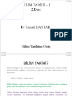 BİLİM TARİHİ I 2.ders. Dr. İsmail BAYTAK. Bilim Tarihine Giriş