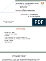 Recommendation System: J. D. College of Engineering & Management, Nagpur Presentation