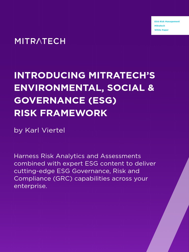 ESG Risk Framework | Download Free PDF | Risk | Sustainability