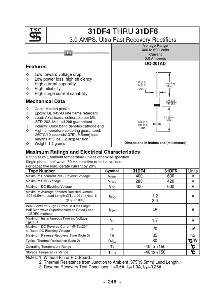Diodo 31DF4 6 | PDF | Rectifier | Voltage