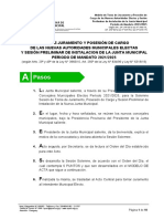 Modelo Toma Juramento Nuevas Autoridades Municipales Instalacion Junta 2021