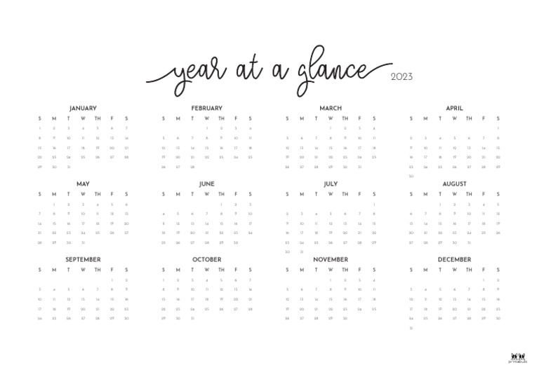 Small Printable Yearly Calendar Planner Page 1 | PDF