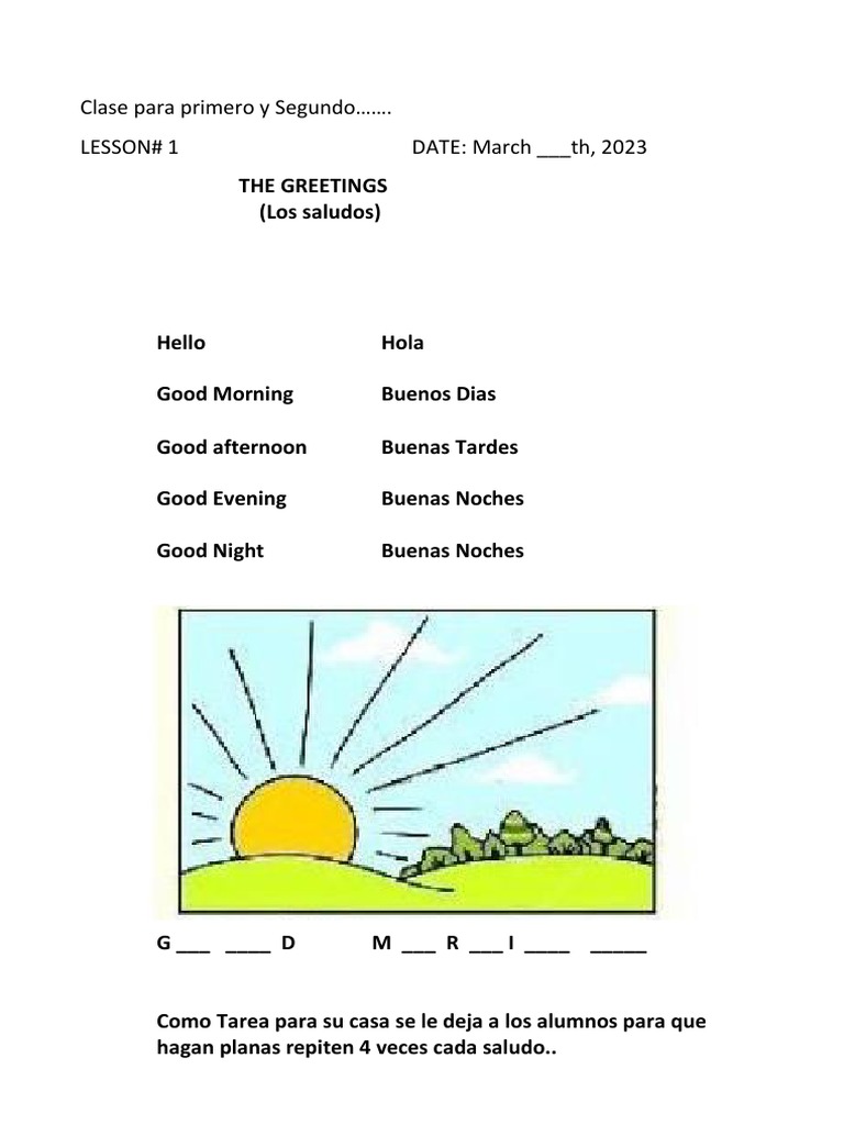 CLASE SEMANA 2 - Primaria Ingles | PDF