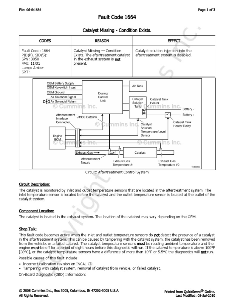 06-fc1664 Catalyst Missing - Condition Exists. | PDF | Engines ...