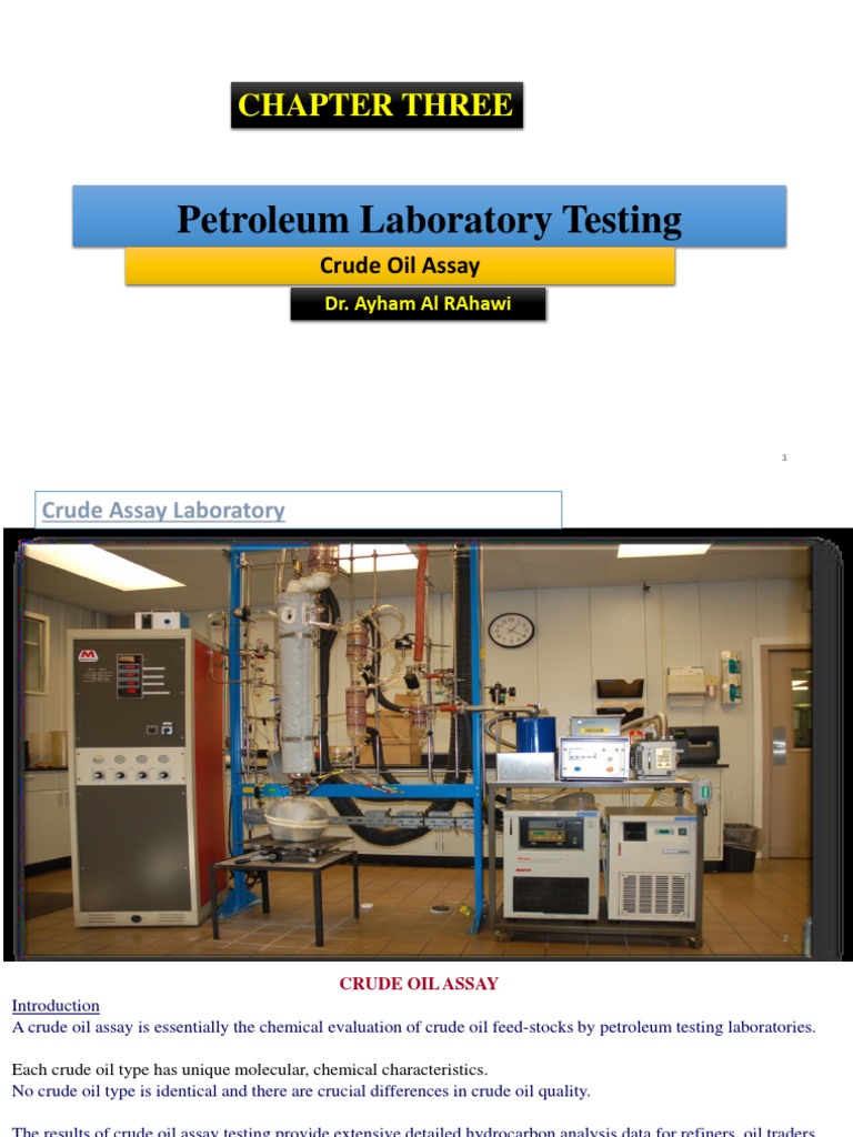 CH 3 CRUDE OIL (Lab Test) 22. 2.2015 PDF Distillation Petroleum